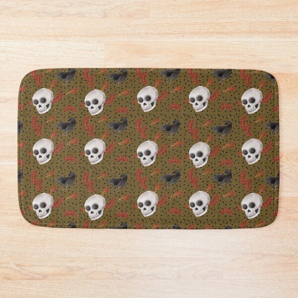 Item preview, Autumn Skulls and Black Ravens Pattern designed and sold by Pryhozha.