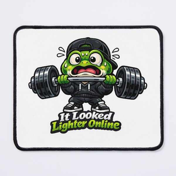 Item preview, It Looked Lighter Online Frog – Funny Weightlifting Cartoon Mascot designed and sold by Aesthicer.