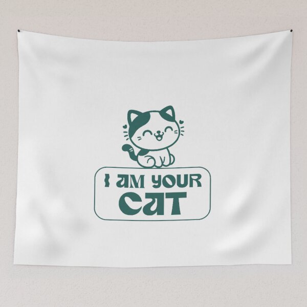 Item preview, I Am Your Cat Retro Teal Cartoon Mascot designed and sold by Shaw-arts.