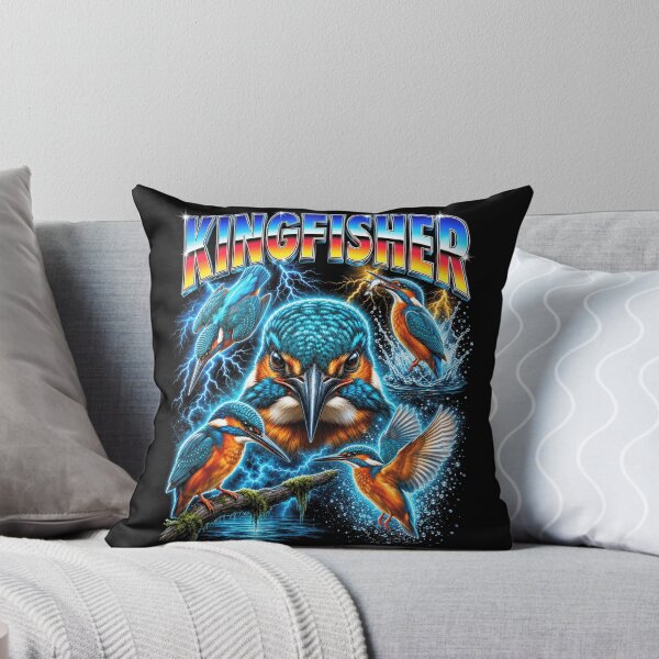Item preview, Kingfisher Retro Wildlife Collage Art designed and sold by OceanBandwear.
