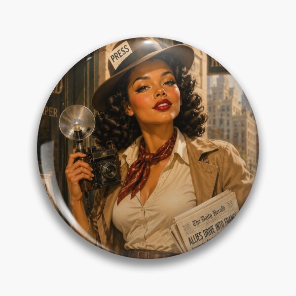 Item preview, Vintage 1940s Newspaper Reporter Pin-Up designed and sold by MissSaylor.