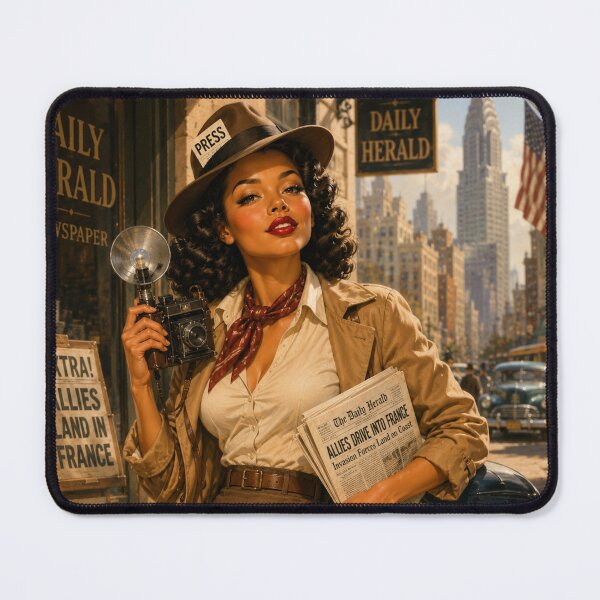 Item preview, Vintage 1940s Newspaper Reporter Pin-Up designed and sold by MissSaylor.