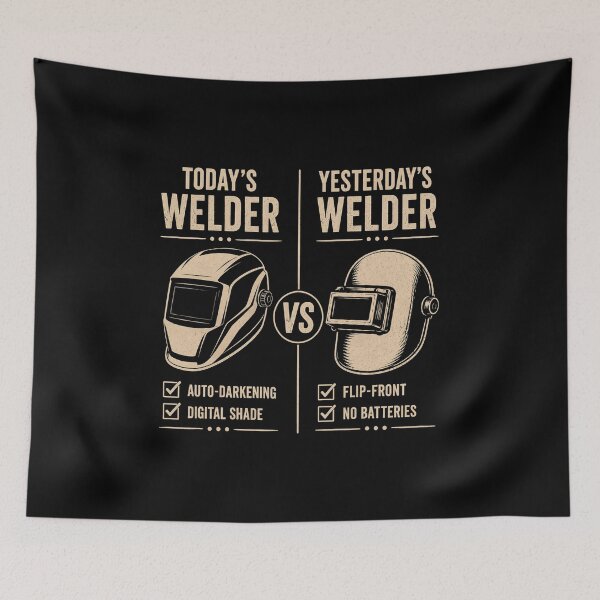 Item preview, Today's Welder vs Yesterday's Welder | Vintage Welding Helmet Comparison designed and sold by RusticMeadow.