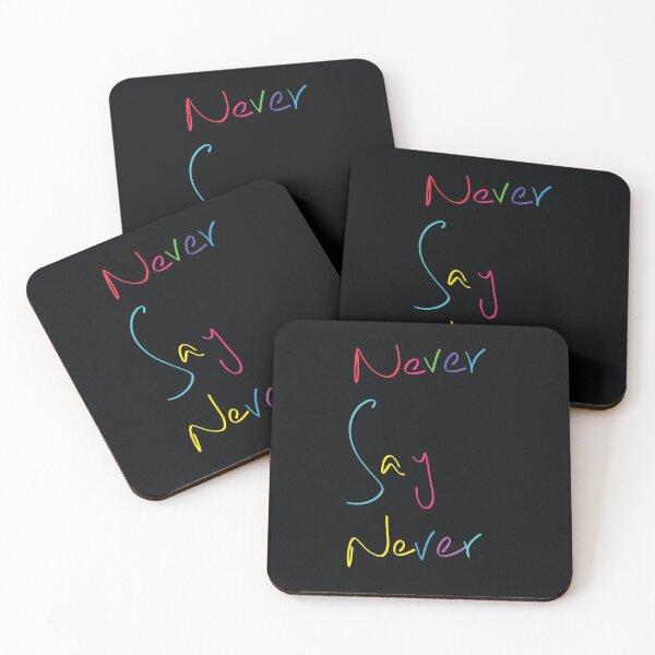 Item preview, Never say never handwritten motivational colorful printable quote designed and sold by Metaversigns2-O.