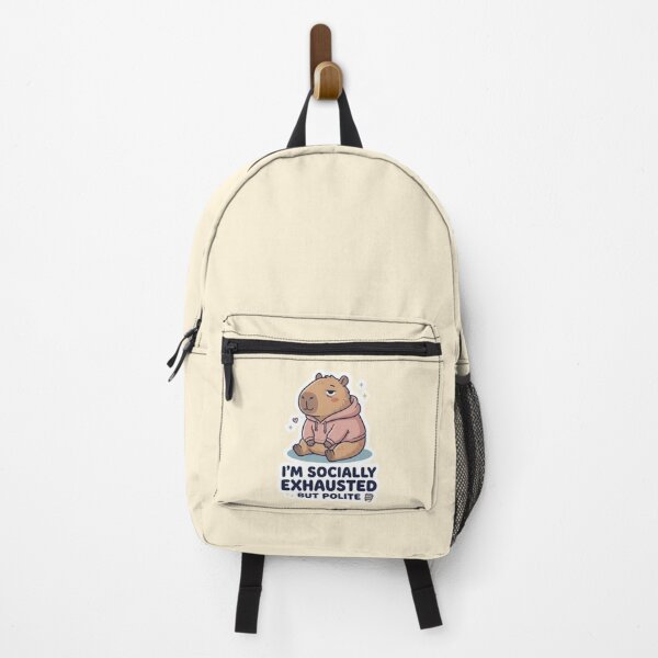Item preview, I’m Socially Exhausted But Polite Cute Capybara Cozy Aesthetic Sticker designed and sold by CreativeNest Prints.