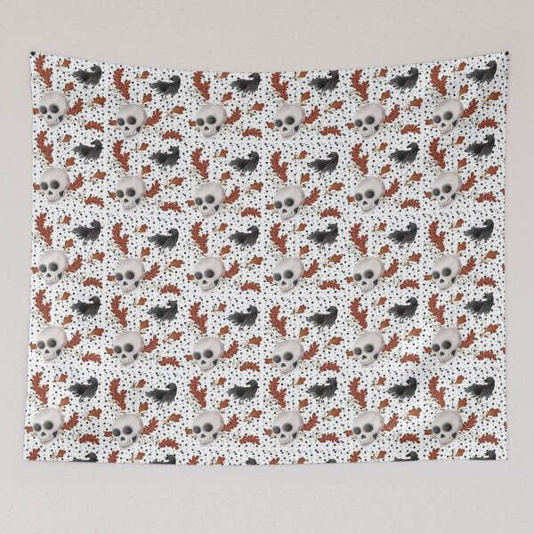 Item preview, Autumn Raven and Skull Pattern designed and sold by Pryhozha.
