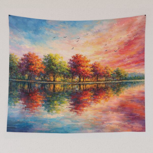 Item preview, Vibrant Autumn Trees Sunset Landscape designed and sold by Joey Santiago.