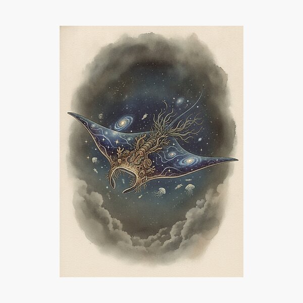 Item preview, Galactic Manta Ray | Deep Ocean Creature designed and sold by HeyHas.