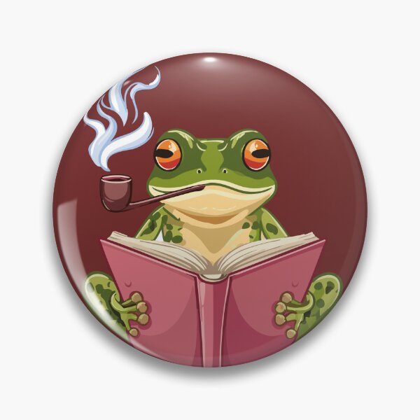 Item preview, Frog Reading a Book Smoking Pipe Vintage Cottagecore designed and sold by bangueran.