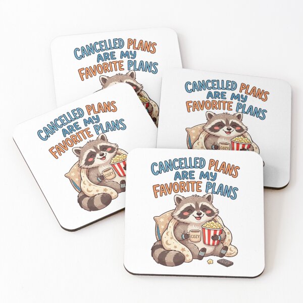 Item preview, Cancelled Plans Are My Favorite Plans Funny Introvert Raccoon Design designed and sold by PlumArtDesign.