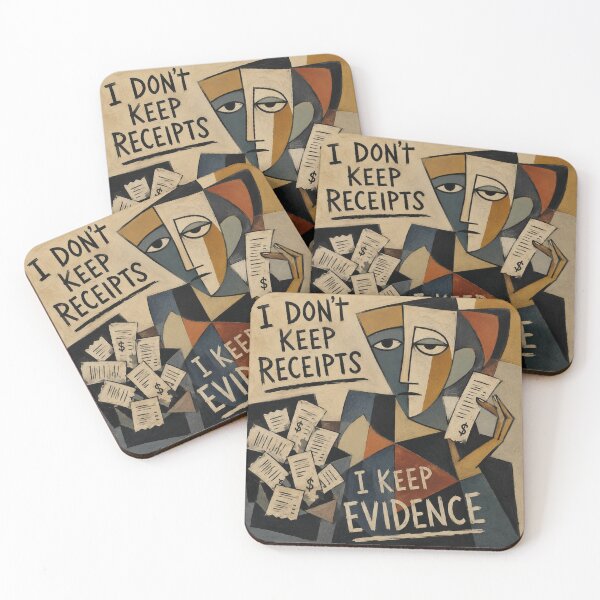 Item preview, I Keep Evidence – Abstract Receipt Meme | Cubist Humor T-Shirt designed and sold by Peace Frog SEA.