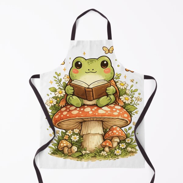 Item preview, Cute Frog Reading Book on Mushroom designed and sold by Bloomelle Studio.