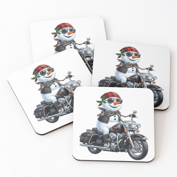 Item preview, Cool Snowman Riding a Classic Cruiser Motorcycle - Summer Vibe  Illustration designed and sold by VibranPalette.