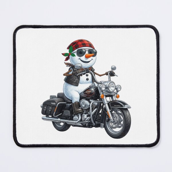 Item preview, Cool Snowman Riding a Classic Cruiser Motorcycle - Summer Vibe Illustration designed and sold by VibranPalette.