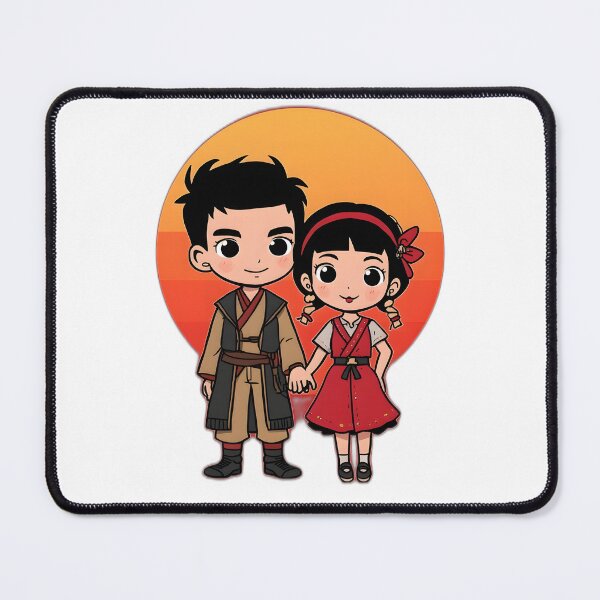 Item preview, Cute Chibi Couple Holding Hands Sticker | Kawaii Romantic Cartoon Love Design designed and sold by dreamz-world.