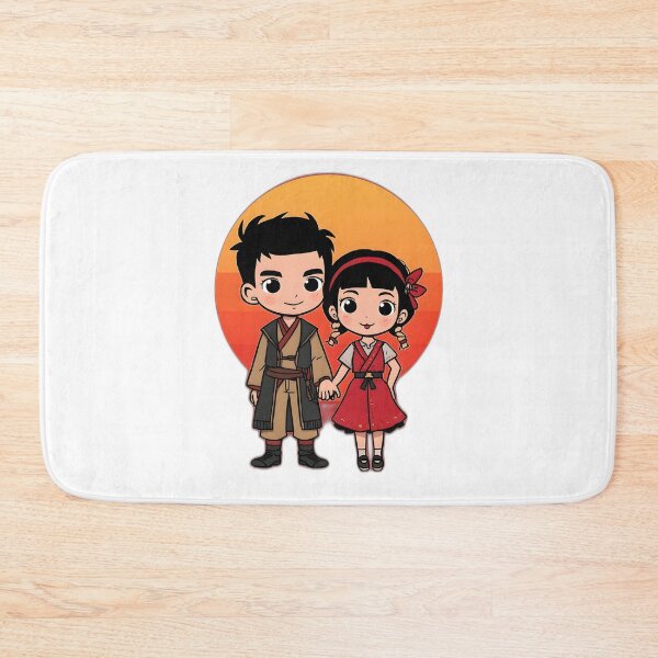 Item preview, Cute Chibi Couple Holding Hands Sticker | Kawaii Romantic Cartoon Love Design designed and sold by dreamz-world.