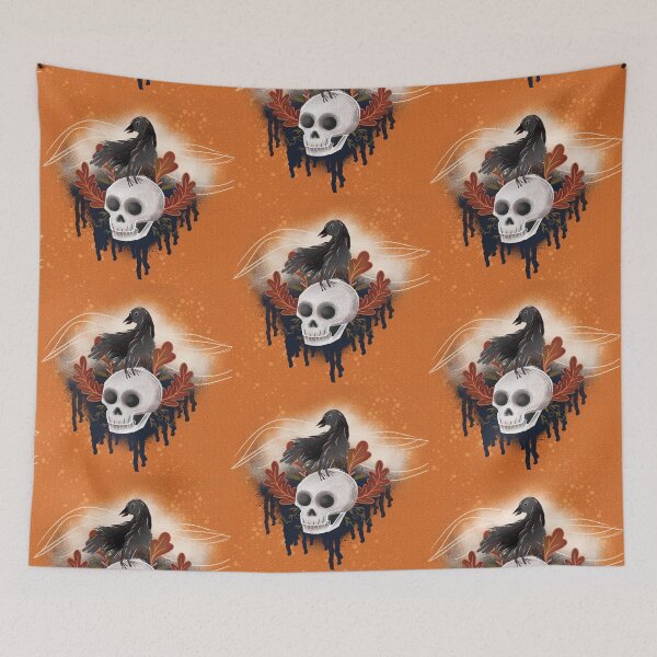 Item preview, Halloween Raven and Skull Art designed and sold by Pryhozha.