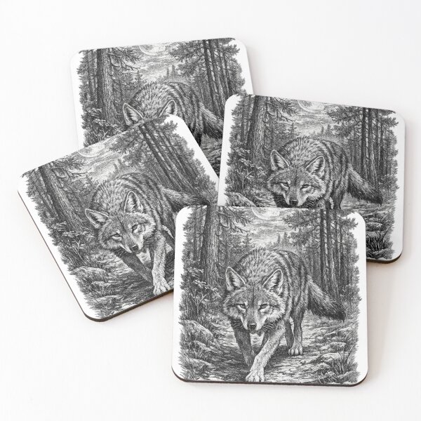 Item preview, Coyote Moonlit Trail designed and sold by KrungiT Design .
