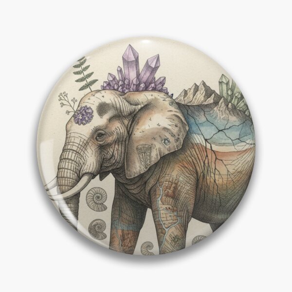 Item preview, Botanical Elephant | Natural Illustration with Flowers designed and sold by HeyHas.