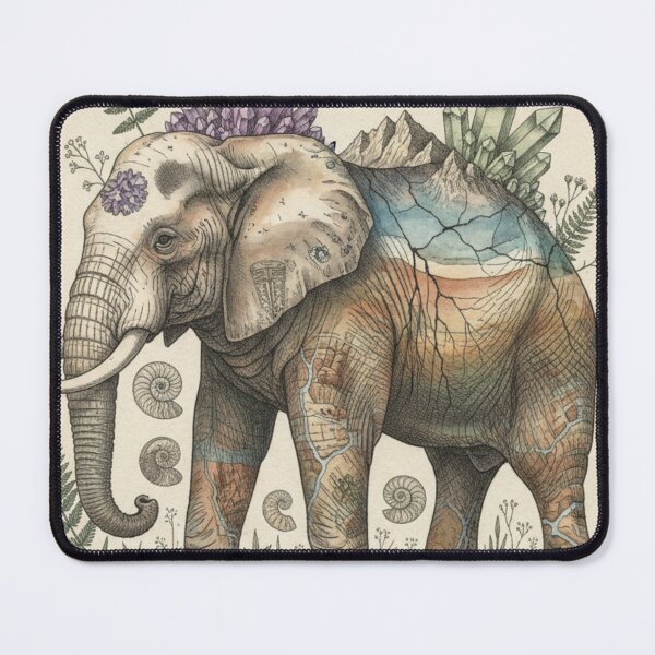 Item preview, Botanical Elephant | Natural Illustration with Flowers designed and sold by HeyHas.