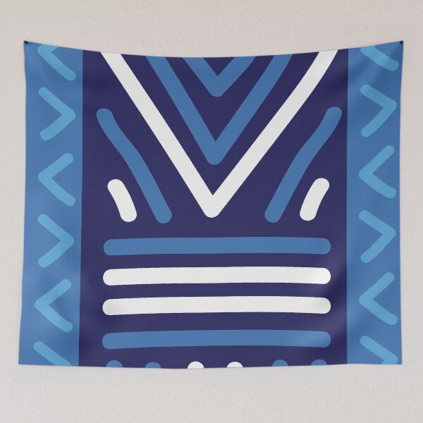 Item preview, Elegant blue African Bogolan - Bogolanfini designed and sold by Wolagno.