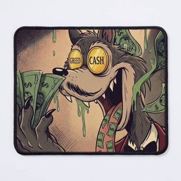 Item preview, Vintage Greedy Wolf Cartoon Cash Eyes Retro Streetwear Design designed and sold by lzxzxl.