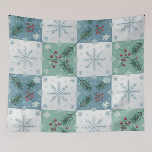 Item preview, Festive Christmas Snowflake Pattern | Pine Berry Seamless Repeat designed and sold by Midnight Veil Designs.