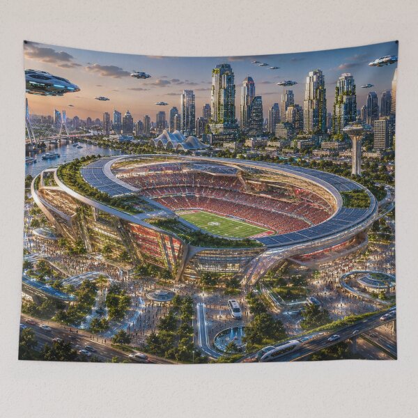 Item preview, Kansas City 2050 – The futuristic Arrowhead Stadium designed and sold by Eric Nagel.