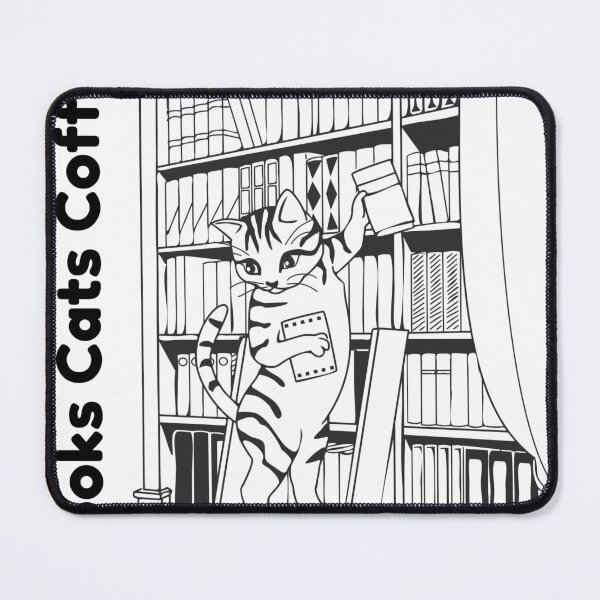 Item preview, Books Cats Coffee Library Aesthetic designed and sold by Bloomelle Studio.