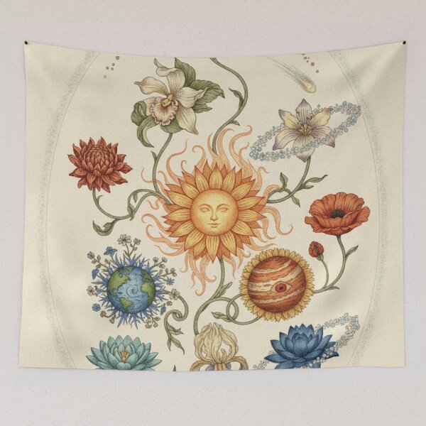 Item preview, Vintage Botanical Garden | Wildflowers and Natural Geometry designed and sold by HeyHas.