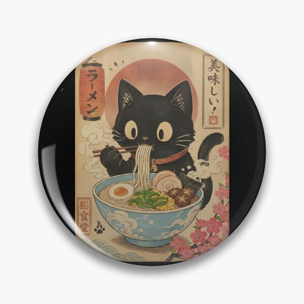 Item preview, Cute Ramen Cat, Kawaii Noodle Cat, Black Cat Eating Ramen, Cozy Japanese Food Cat, Funny Food Lover Gift designed and sold by Sprinkle12345.