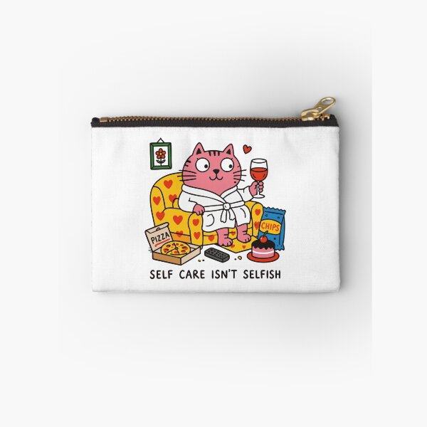 Item preview, Self Care Isn't Selfish Funny Cat designed and sold by CamaleonDesigns.
