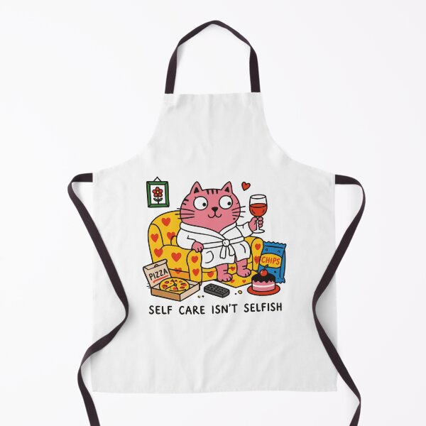 Item preview, Self Care Isn't Selfish Funny Cat designed and sold by CamaleonDesigns.