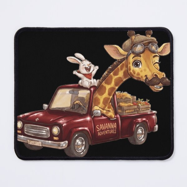 Item preview, Funny Giraffe and Rabbit Driving Red Car Savanna Meme designed and sold by Fatomfatom.