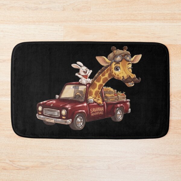Item preview, Funny Giraffe and Rabbit Driving Red Car Savanna Meme designed and sold by Fatomfatom.