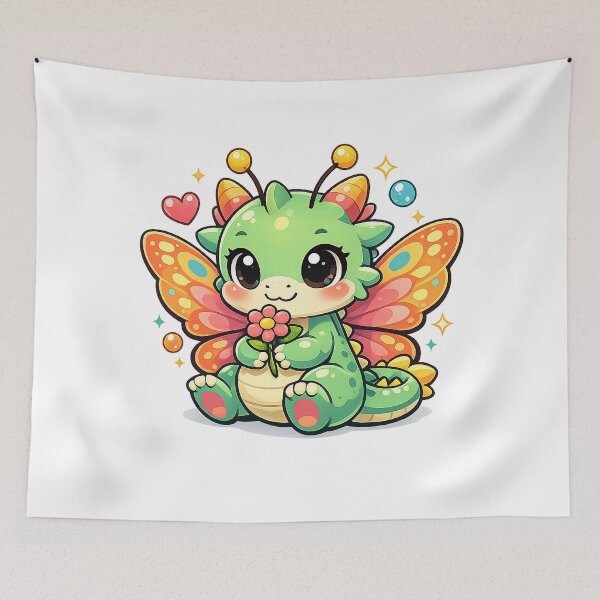 Item preview, Cute Butterfly Dragon Holding Flower designed and sold by Aisof.
