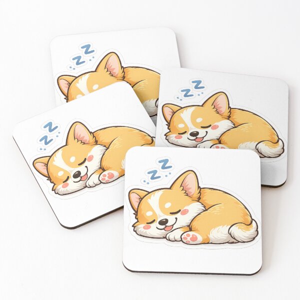 Item preview, Sleeping Corgi Sticker | Cute Kawaii Pembroke Welsh Corgi Puppy Sleeping Dog designed and sold by Skedart.