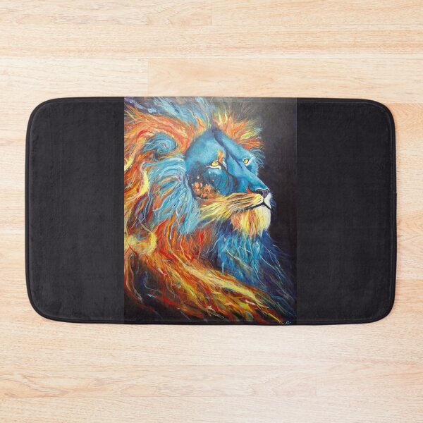 Item preview, Blue Fire Lion - Vibrant Abstract African Lion Painting designed and sold by Art by Riny.