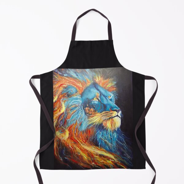 Item preview, Blue Fire Lion - Vibrant Abstract African Lion Painting designed and sold by Art by Riny.