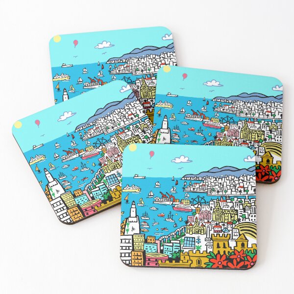 Item preview, Malaga City Spain Drawing designed and sold by Traveldrawings.
