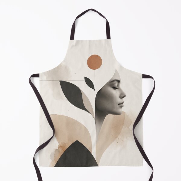 Item preview, Minimalist Woman Profile Geometric Leaf Terracotta Sun Wall Art Print designed and sold by Leogasup.
