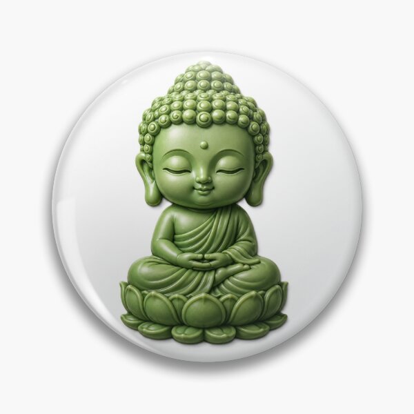 Item preview, Cute Green Kawaii Buddha – 3D Zen Meditation Charm Sticker designed and sold by AstraDrip Studio.