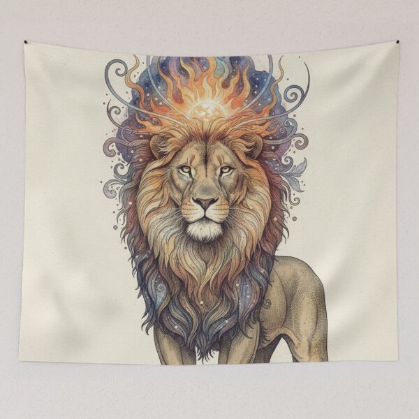Item preview, Royal Lion with Floral Mane | Elegant Wild Art designed and sold by HeyHas.