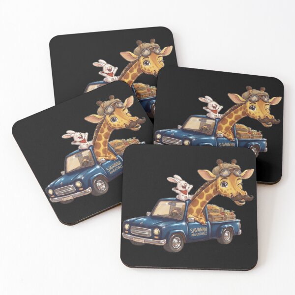Item preview, Funny Giraffe and Rabbit Driving Blue Car Savanna Meme designed and sold by Fatomfatom.