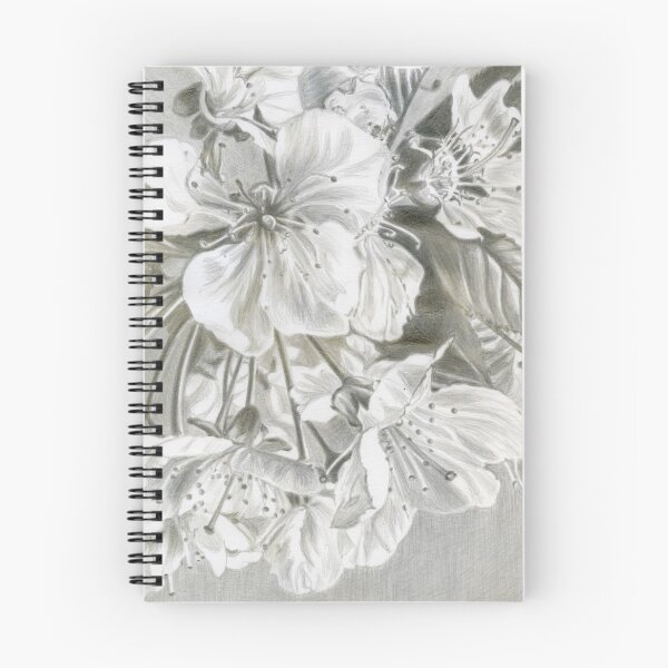 Item preview, Silverpoint Drawing of Wild Cherry Blossoms From Our Garden designed and sold by LymphomaLass.