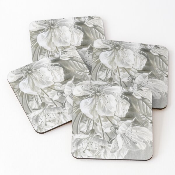 Item preview, Silverpoint Drawing of Wild Cherry Blossoms From Our Garden designed and sold by LymphomaLass.