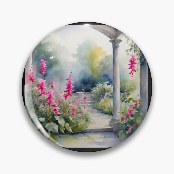 Item preview, Fuchsia 'Dark Eyes' in Wabi-Sabi Watercolor designed and sold by Helios Be. Lavsh.