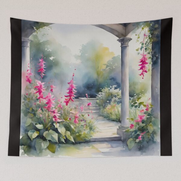 Item preview, Fuchsia 'Dark Eyes' in Wabi-Sabi Watercolor designed and sold by Helios Be. Lavsh.