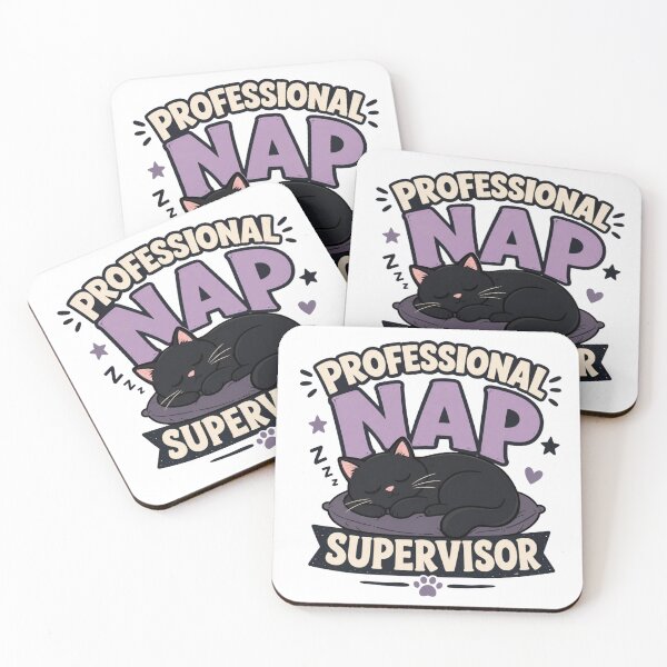 Item preview, Professional Nap Supervisor Black Cat Dad Funny T-Shirt designed and sold by Ashley critters.