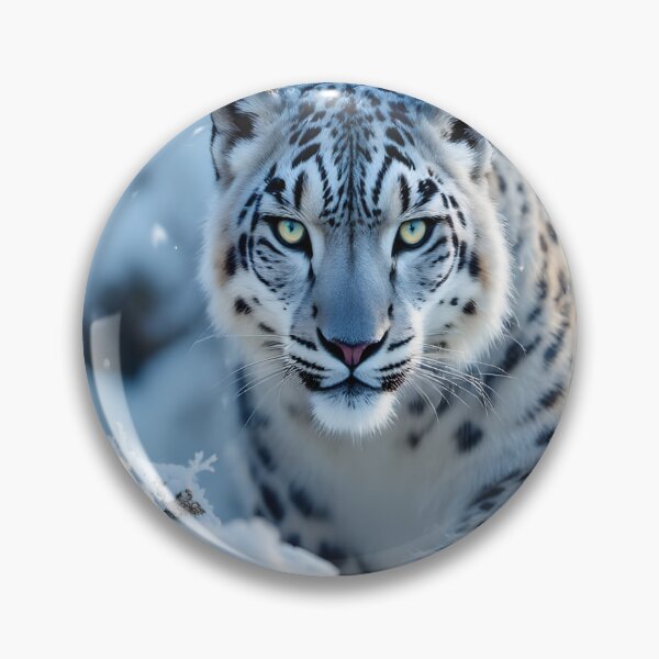 Item preview, Snow Leopard Portrait | Intense Wildlife Eyes Digital Art designed and sold by DreamyWallVibes.